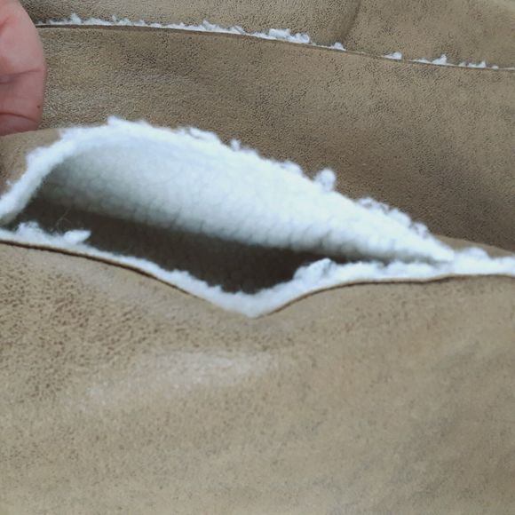 Elaine Turner Womens Sleeveless Faux Suede Leather Open Vest Size M/L Shearling - Picture 12 of 16